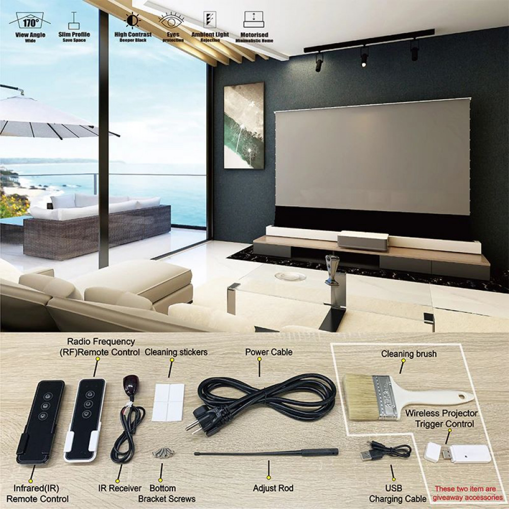 Напольный экран для лазерного проектора Vividstorm S Pro 110 дюймов ( Black )